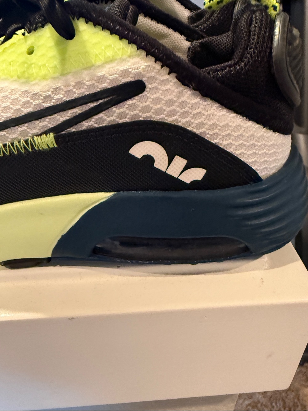 Nike Kids Neon Yellow, Black & White Athletic Sneakers - Picture 2 of 11
